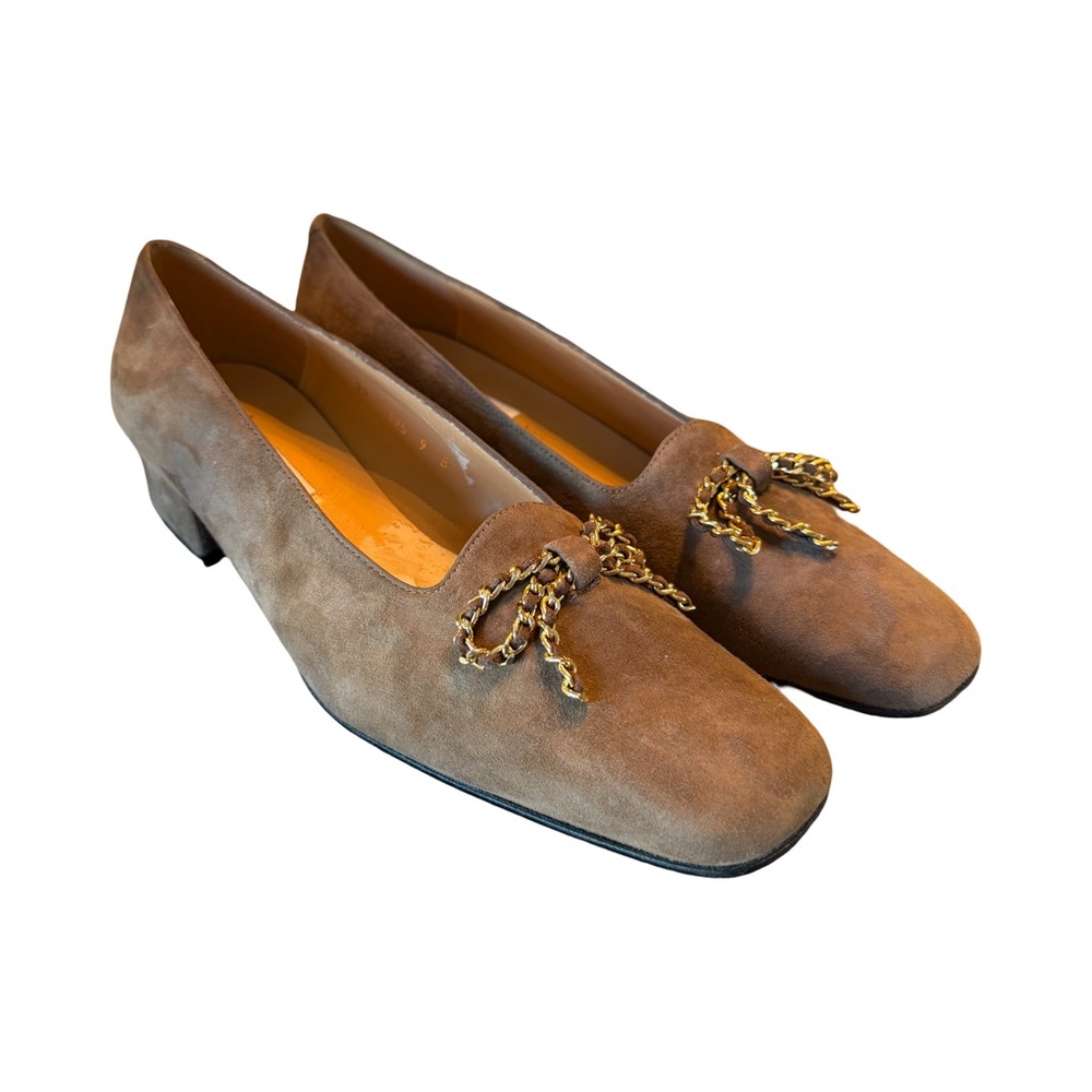 Sacha London Vintage Tan Suede with Chain Detail Size 9
